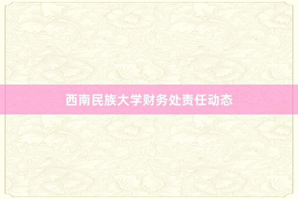 西南民族大学财务处责任动态